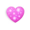 Pink glitter heart. Shiny glitter decoration for ValentineÃ¢â¬â¢s Day.